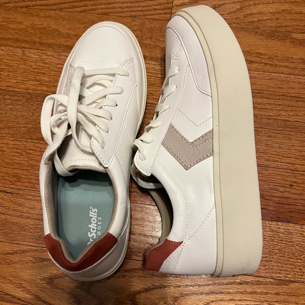 Dr. Scholl's NEW Cream and Brown Casual Sneakers sz8 women’s